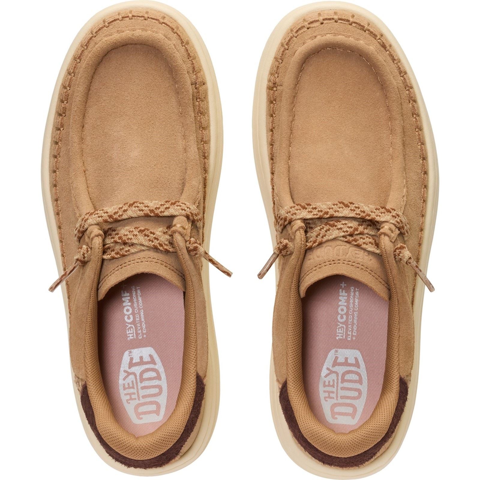 HEYDUDE Harper Moc Crafted Suede Women's Tan Moccasins Shoes