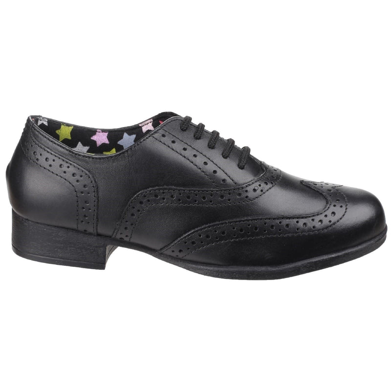 Hush Puppies Kada Junior Girls Black Leather Brogues