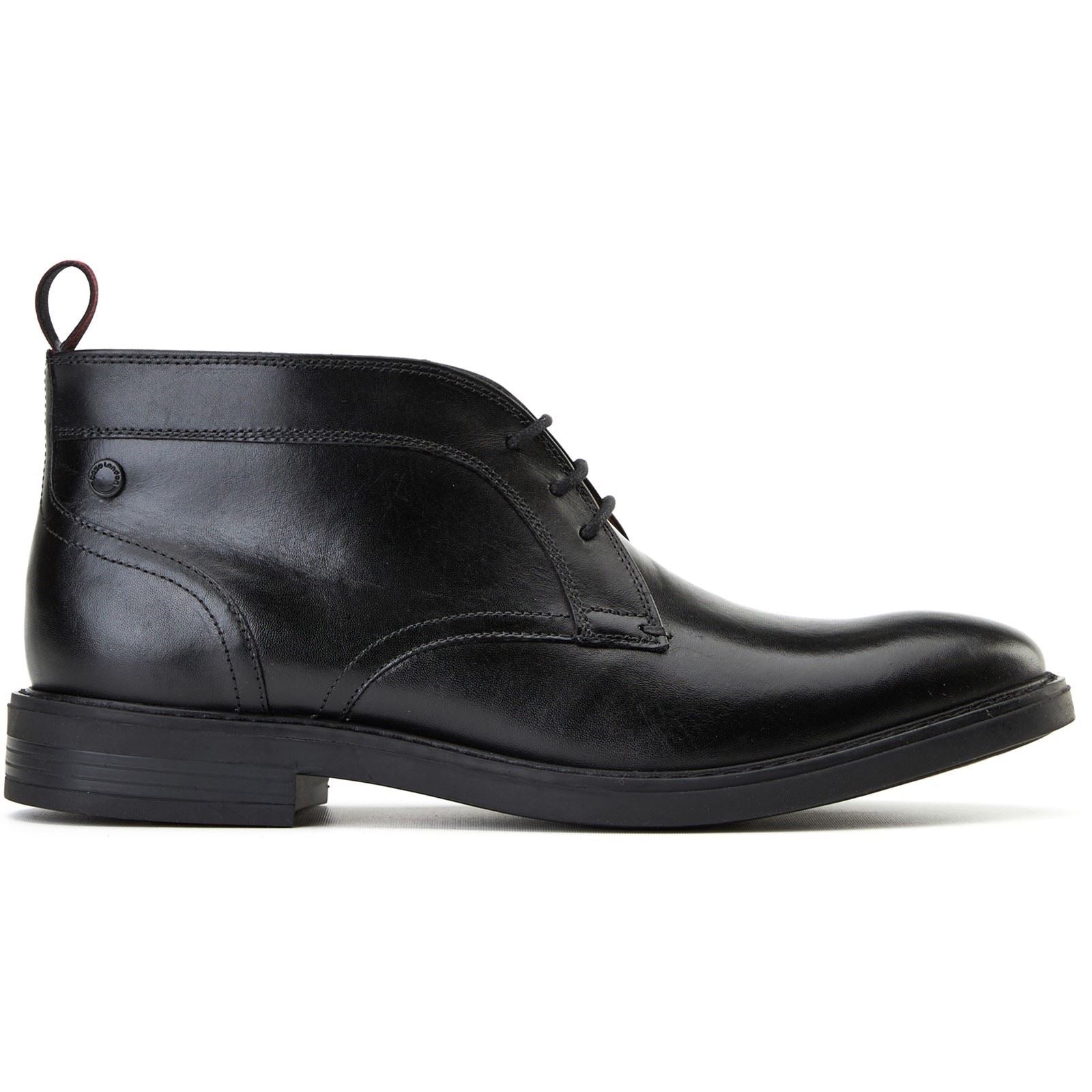 Base London Lincoln Leather Men's Black Ankle Boots