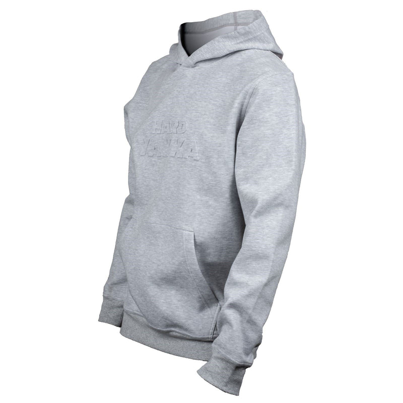 Hard Yakka Embossed Pullover Cotton Men's Grey Hooded Sweatshirt