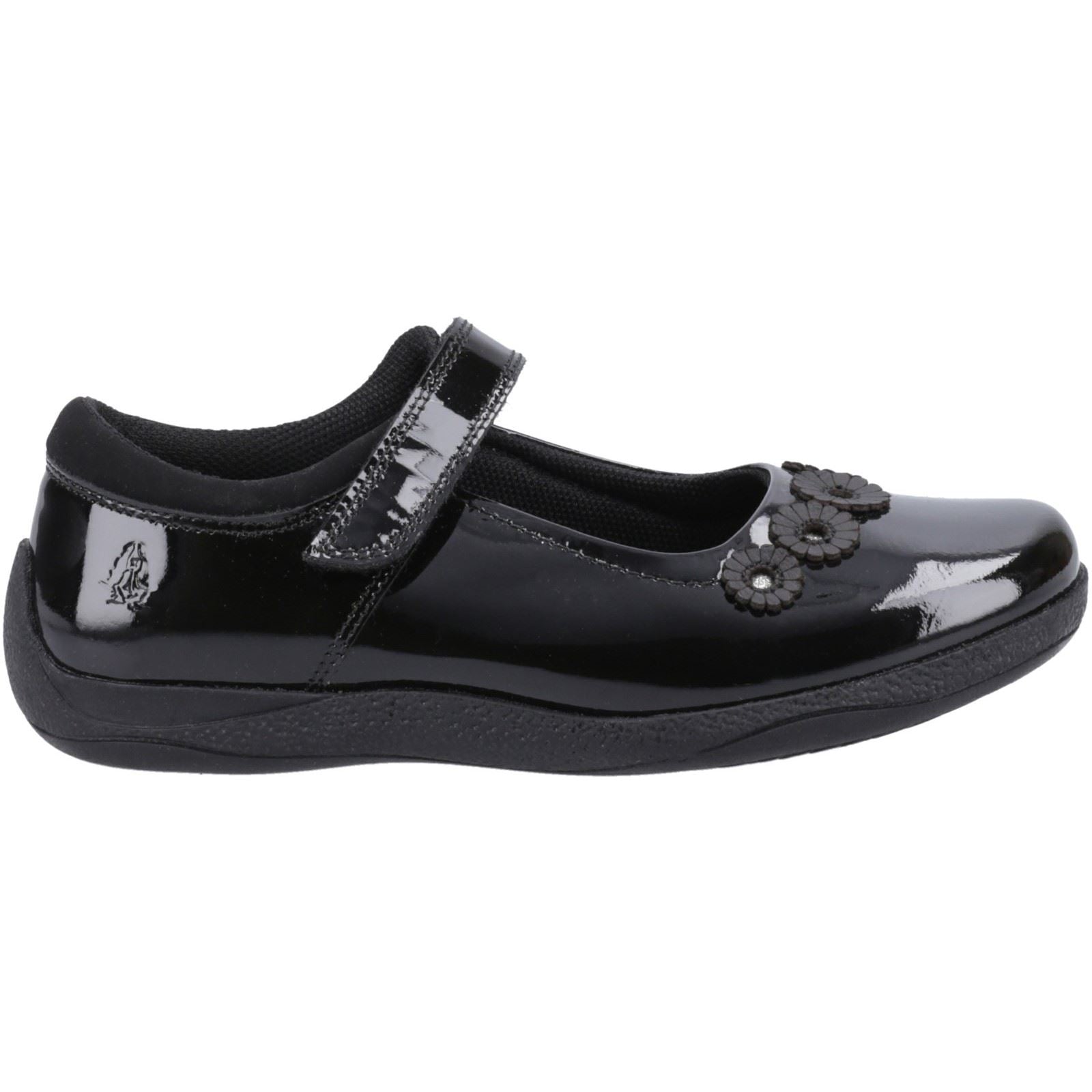 Hush Puppies Christina Patent Leather Junior Black Shoes