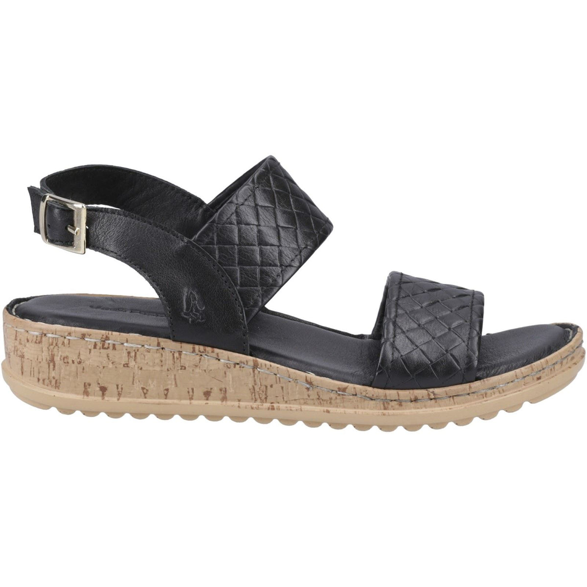 Hush Puppies Ebony Woven Leather Women's Black Sandals
