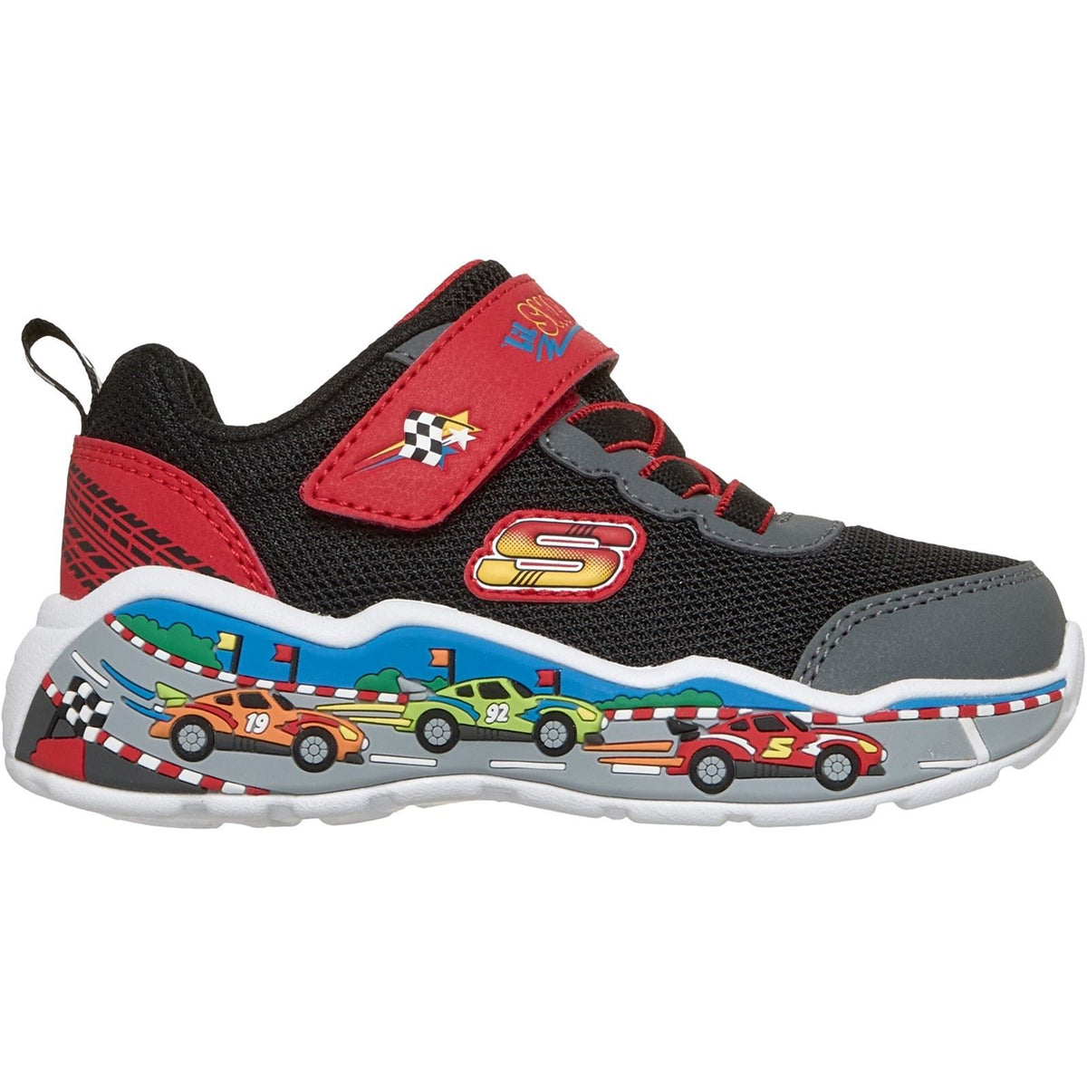 Skechers Play Scene Textile Black/Red Trainers