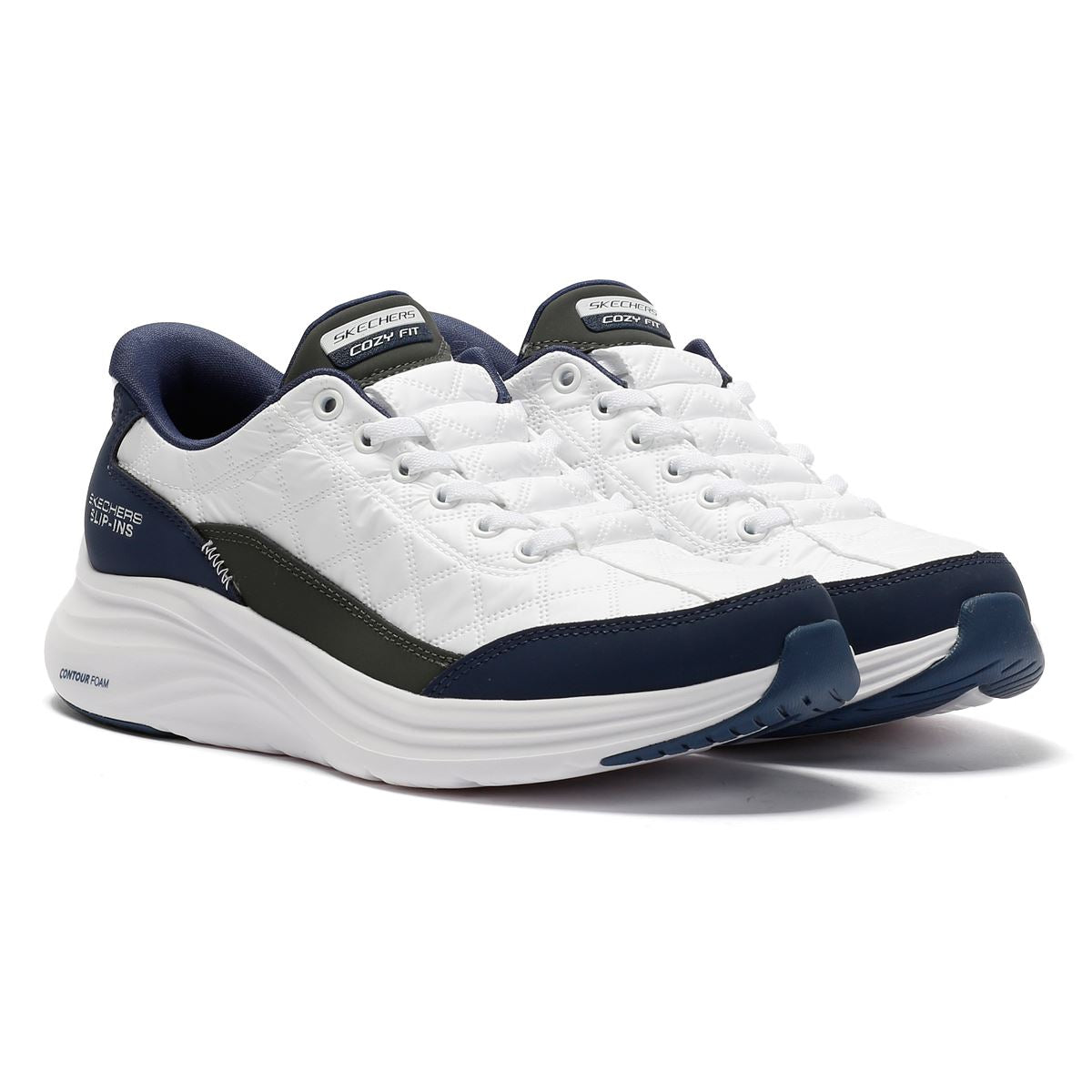Skechers Slip-Ins Contour Foam Cozy Fit Women's White/Navy Trainers