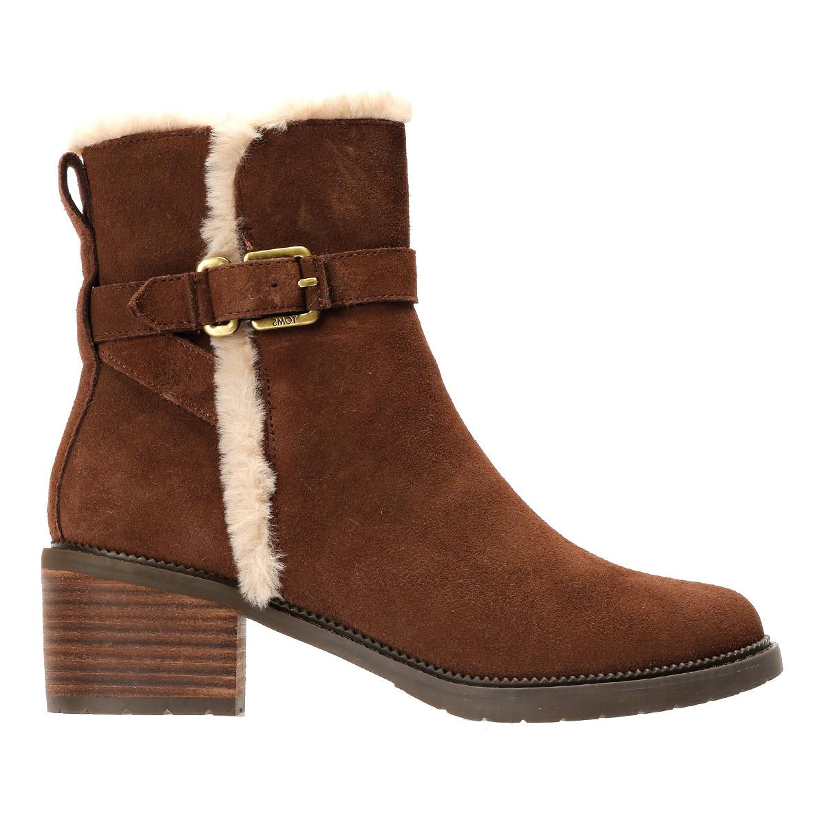 TOMS Hailey Buckle Suede Women's Dark Brown Boots