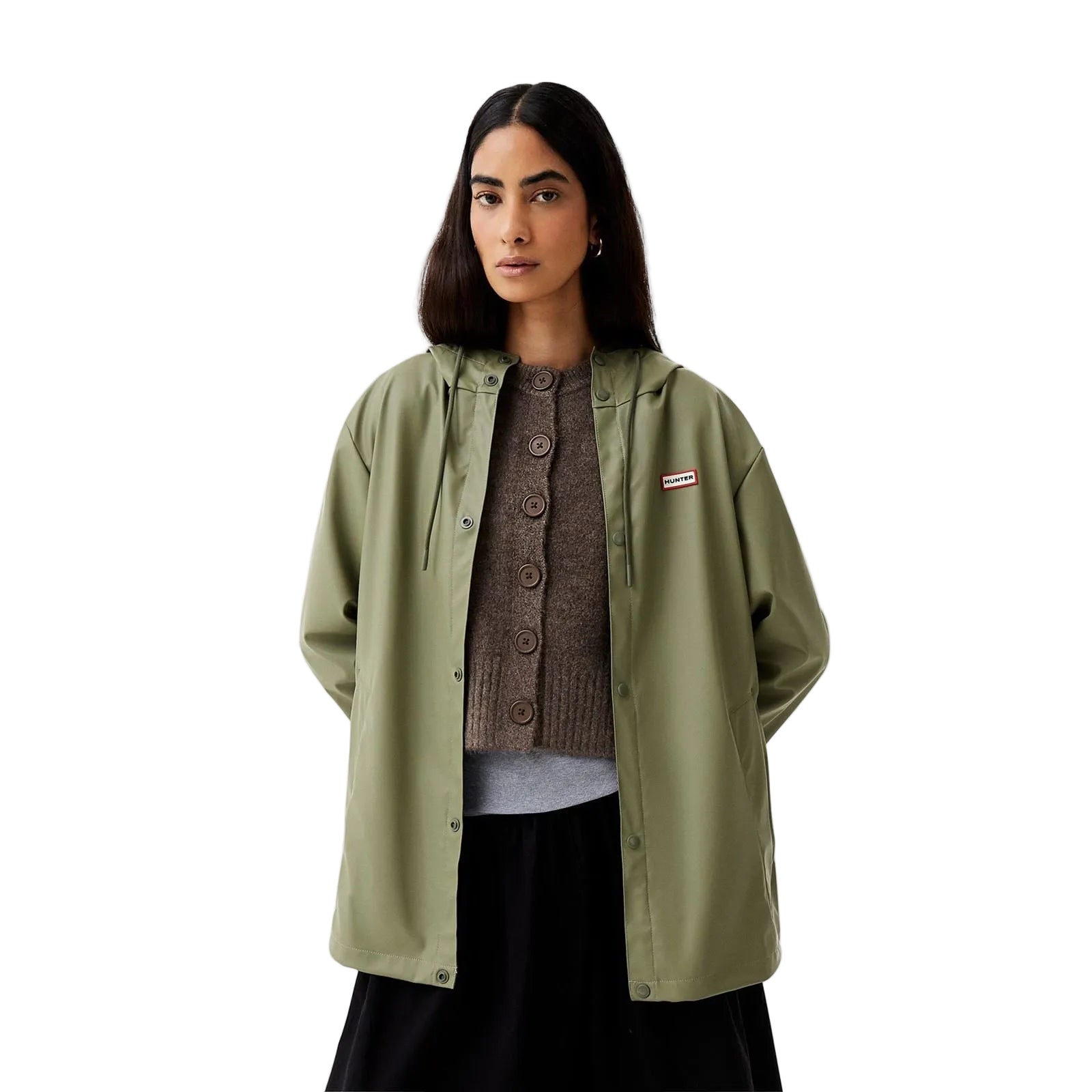 Hunter Izzy Hooded Green Jacket