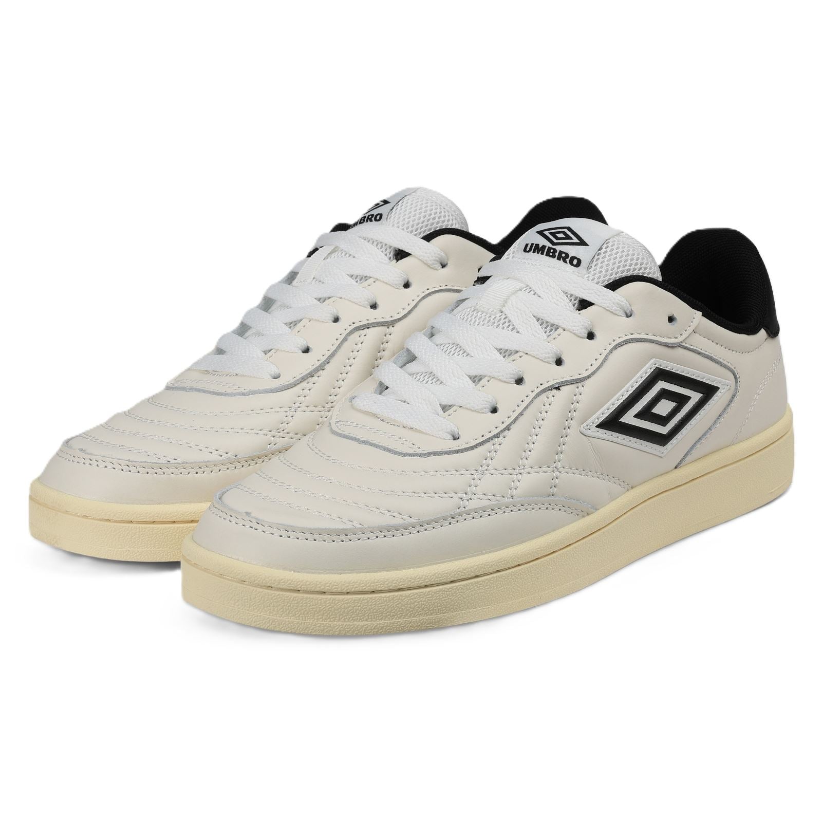 Umbro Clayton Leather White/Pastel Yellow/Black Trainers