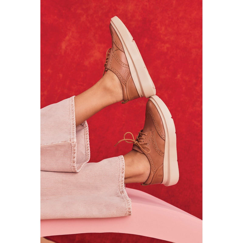 Hush Puppies Joy Leather Women's Tan Brogues Shoes