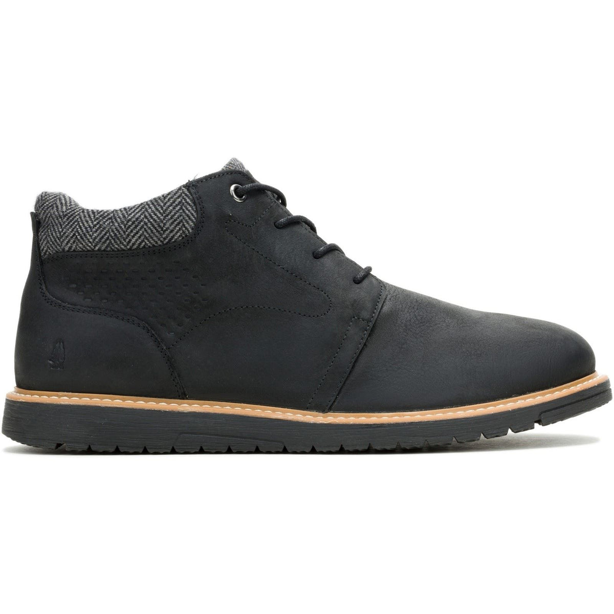 Hush Puppies Jenson Leather Men's Black Ankle Boots