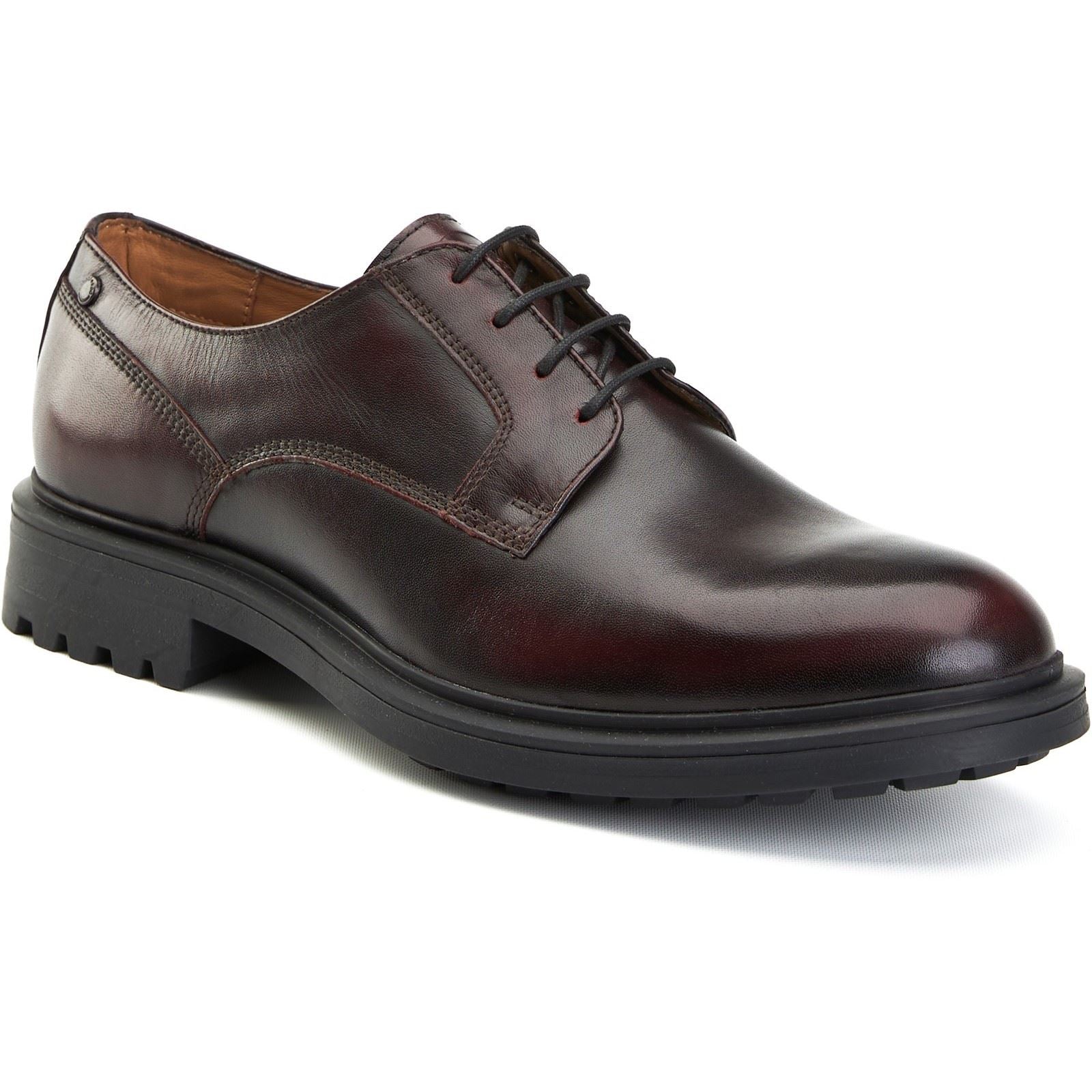 Base London Locke Leather Men's Bordo Lace-Up Shoes