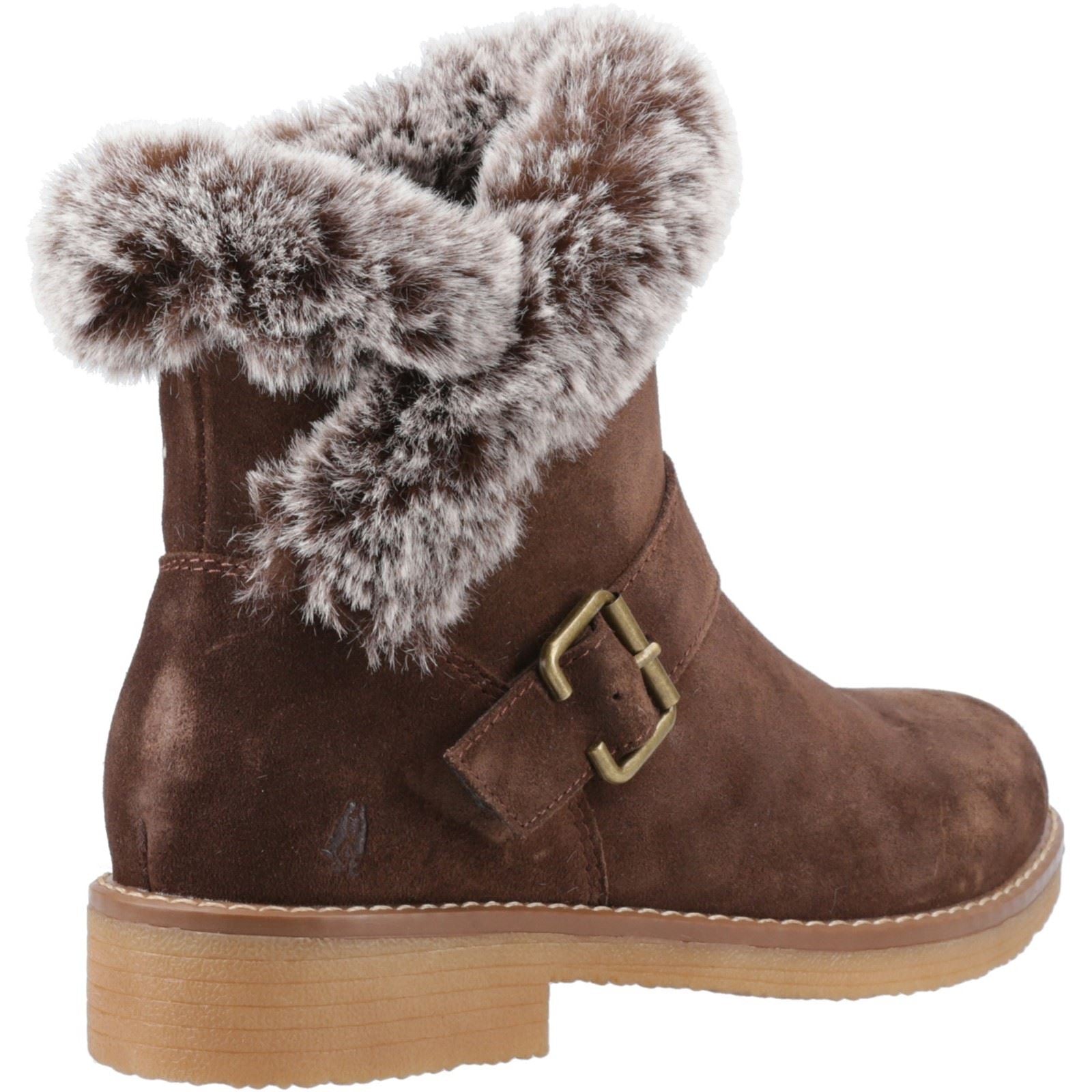 Hush Puppies Hannah Suede Women's Chocolate Wide Fit Winter Ankle Boots