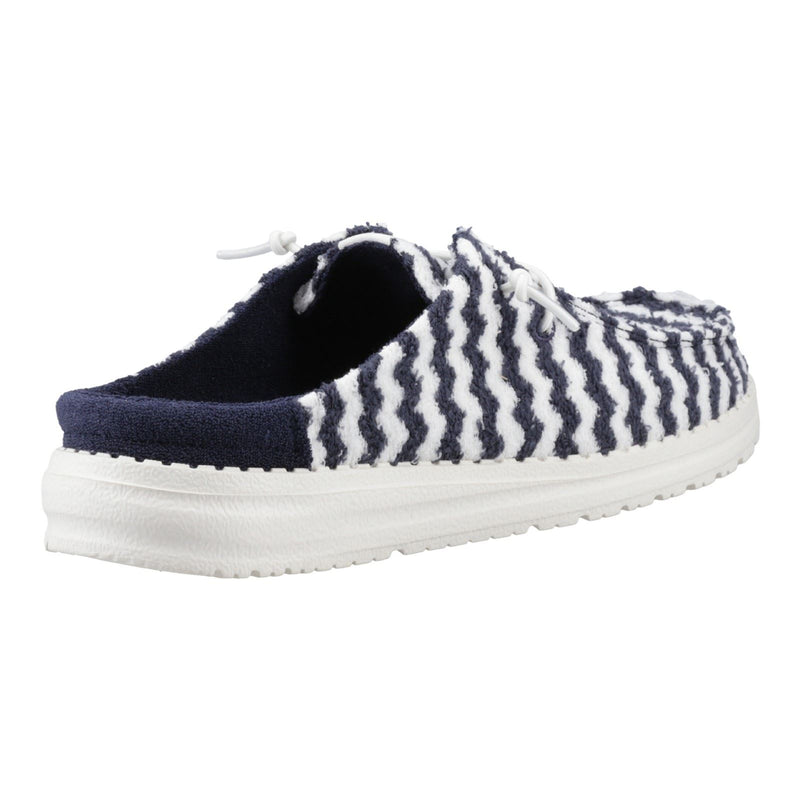 HEYDUDE Wendy Slip Terry Stripe Synthetic Women's Navy Blazer/Egret Mules