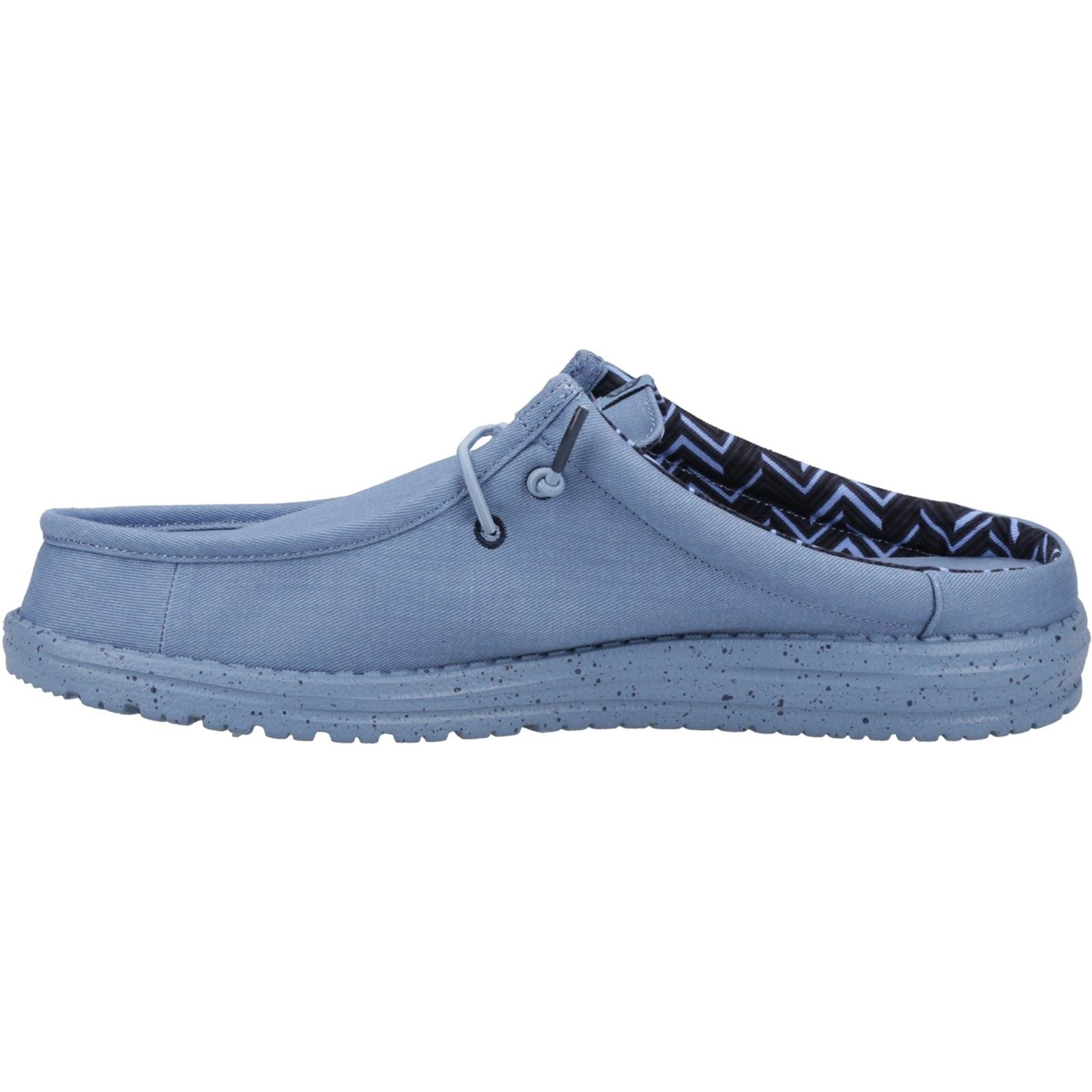 HEYDUDE Wally Slip Canvas 100% Cotton Men's Elemental Blue Slippers