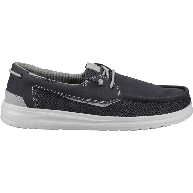 HEYDUDE Welsh Grip Classic Mesh Cotton Blend Men's Black/Storm Gray Boat Shoes