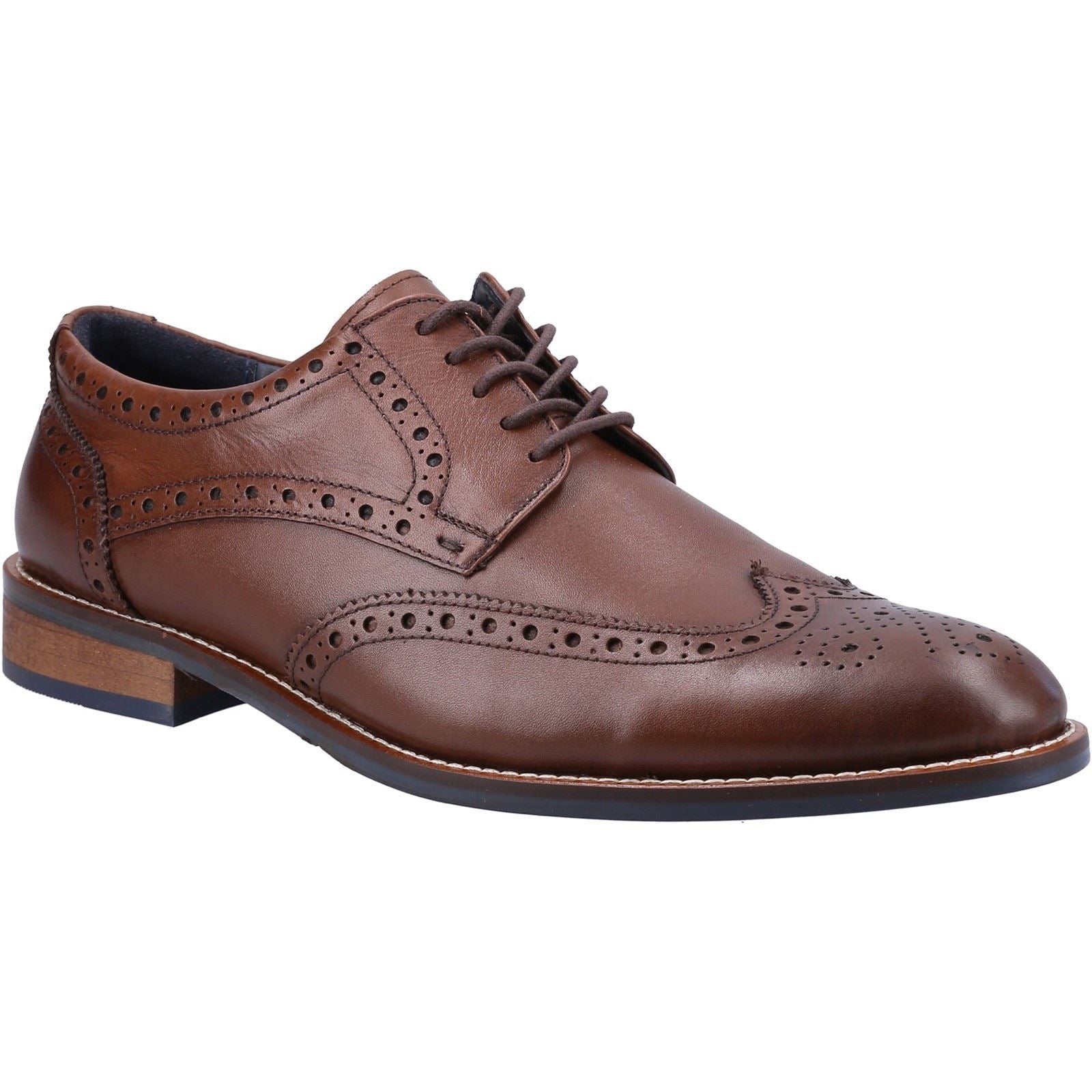Hush Puppies Dustin Brogue Leather Men's Chocolate Brogues Shoes