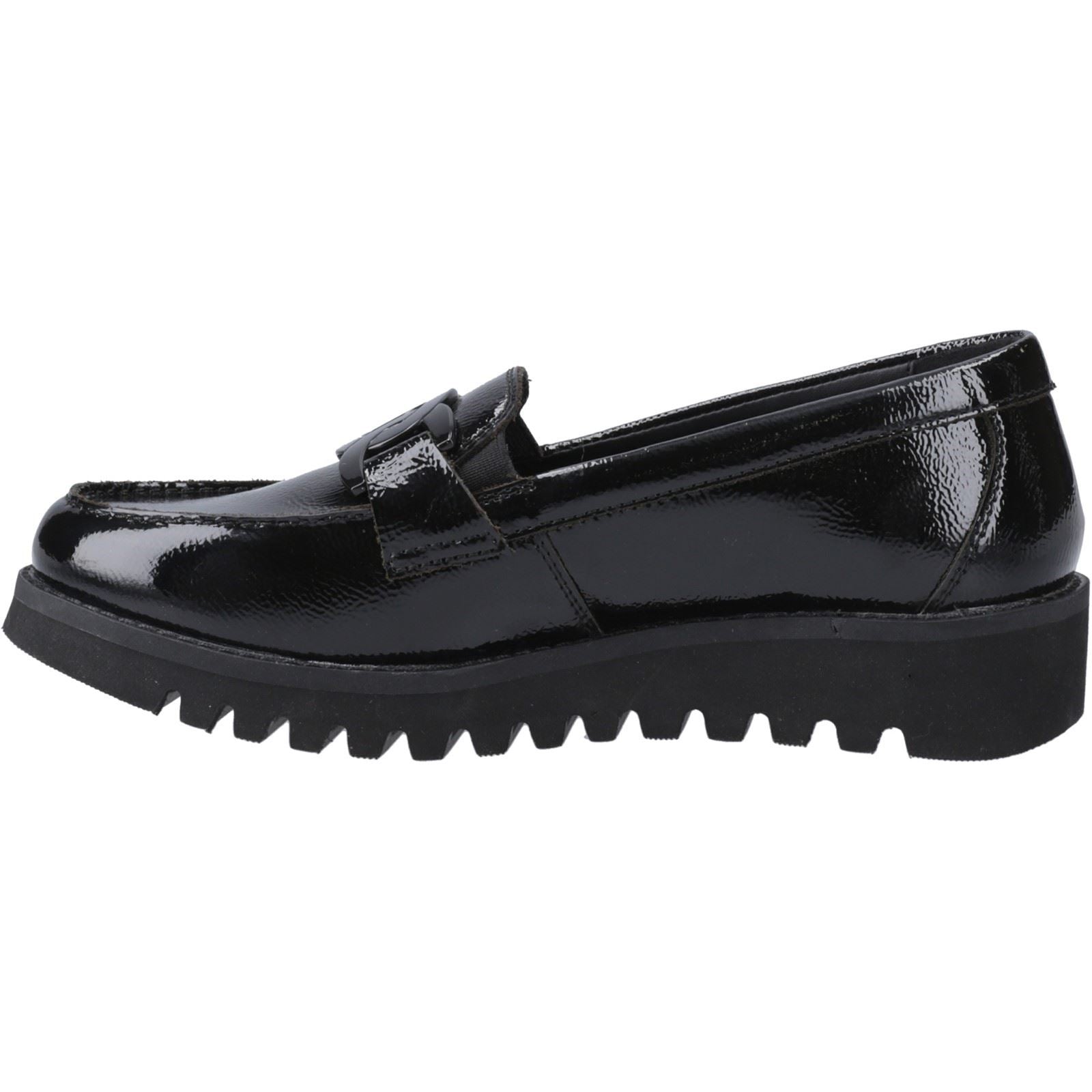 Hush Puppies Francis Loafer Patent Leather Youth Girl's Black Loafers