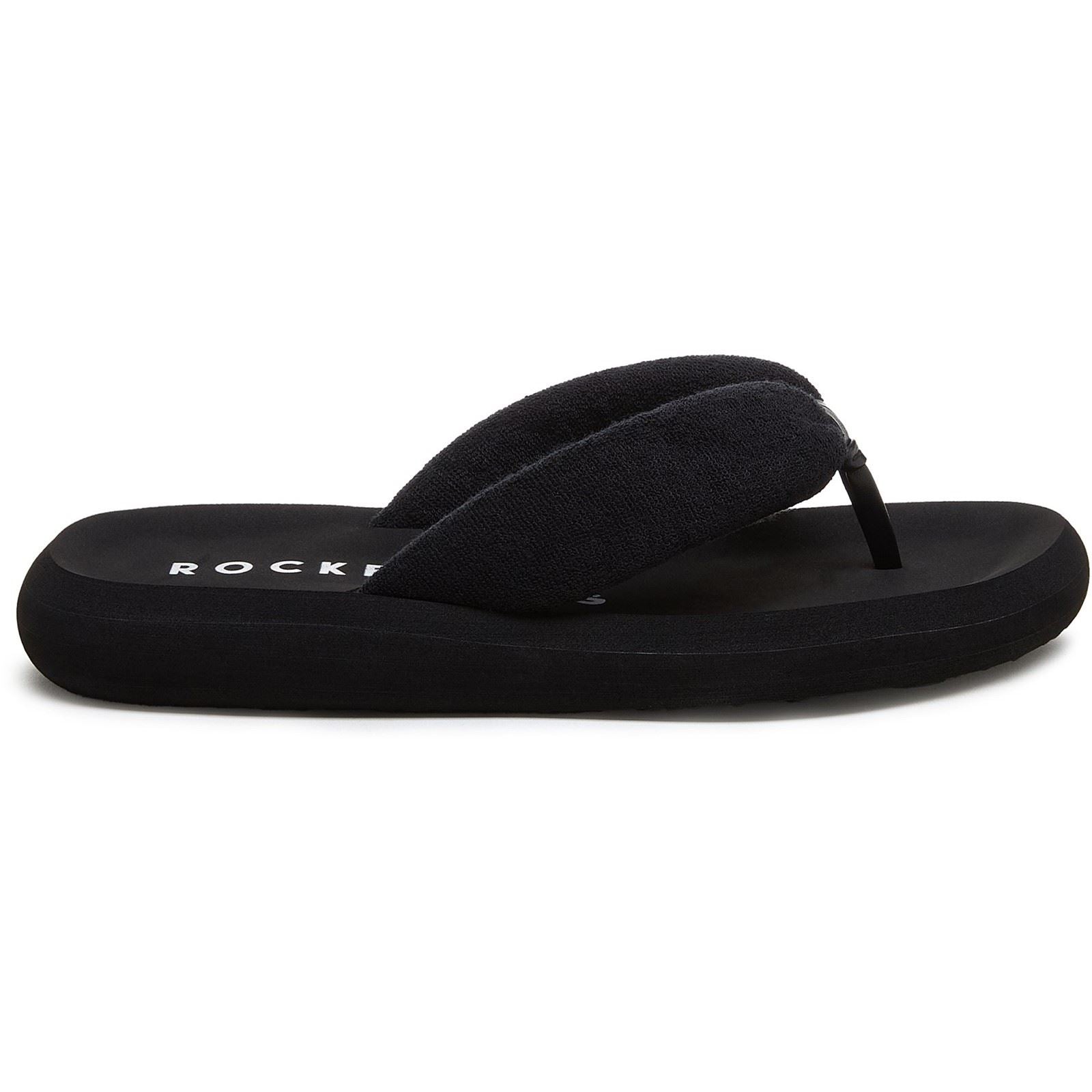 Rocket Dog Sunset Puff Atlanta Textile Women's Black Flip Flops