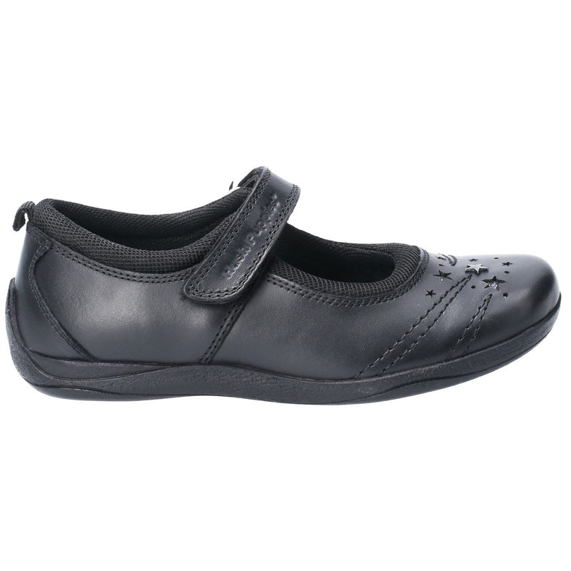 Hush Puppies Amber Youth Girl's Black Leather Shoes