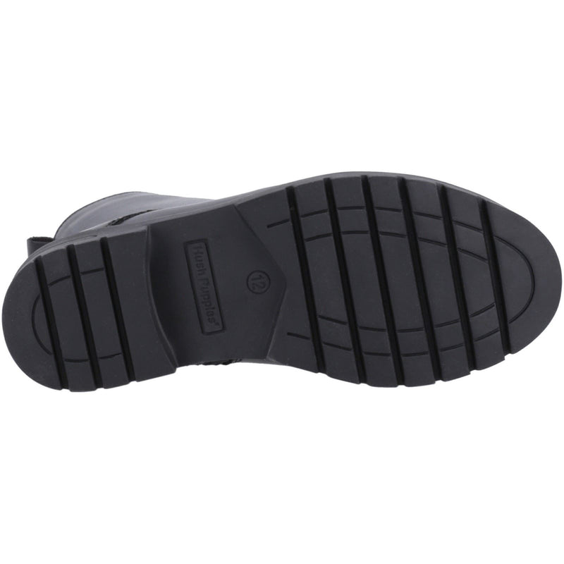 Hush Puppies Lauren Leather Junior Black Boots