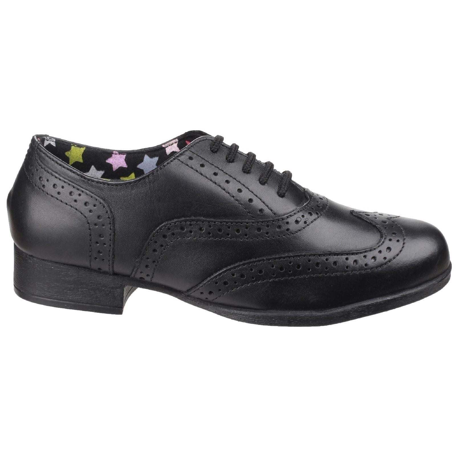 Hush Puppies Kada Youth Girl's Black Leather Brogues