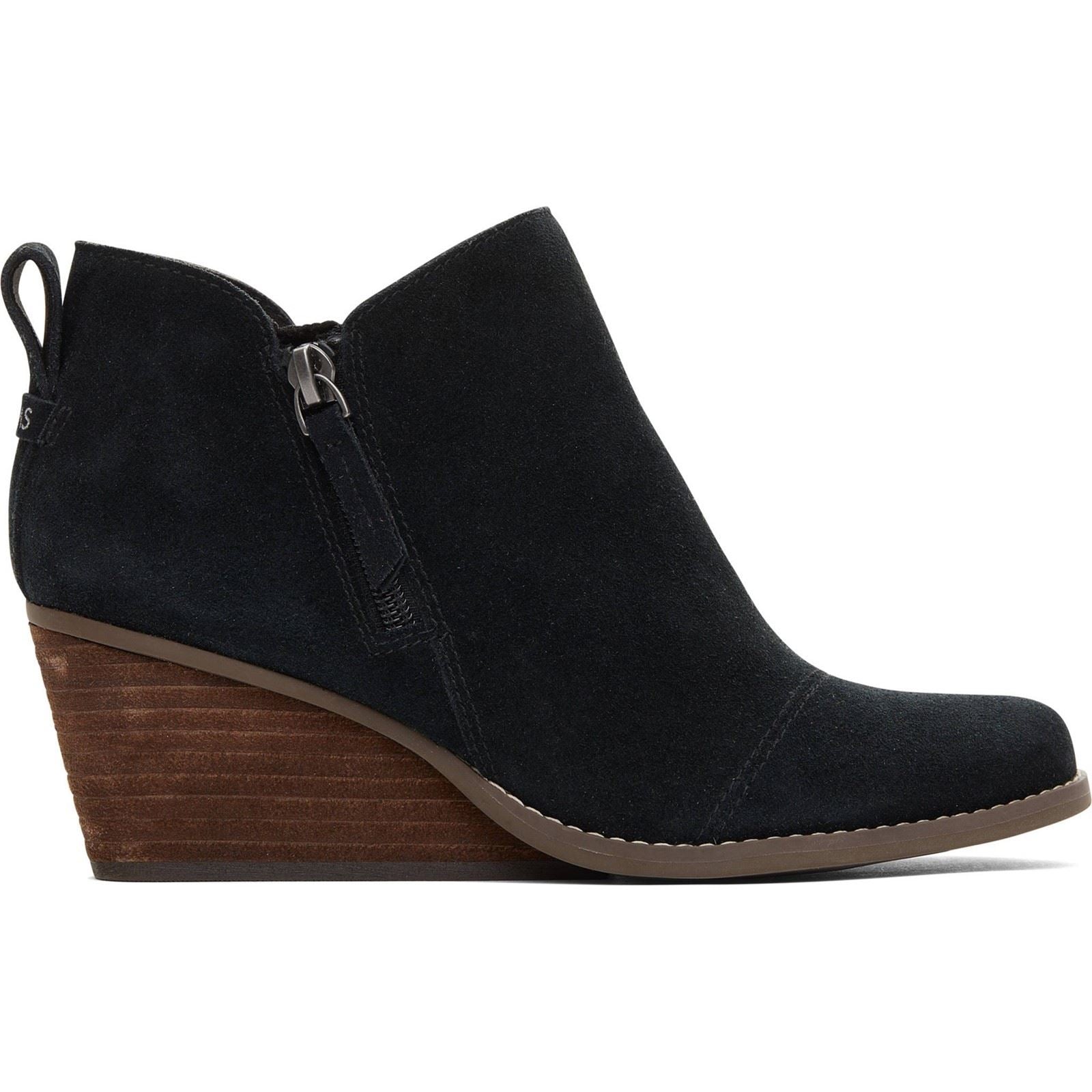 TOMS Goldie Textile Women's Black Heeled Ankle Boots