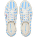 Superga 2750 Stripes Print Cotton Women's Off White/Azure Trainers