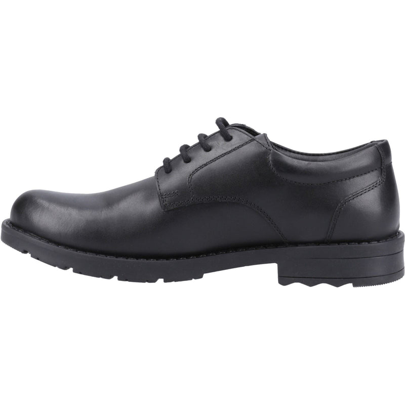 Hush Puppies Bruno Leather Youth Boy's Black Derby Shoes