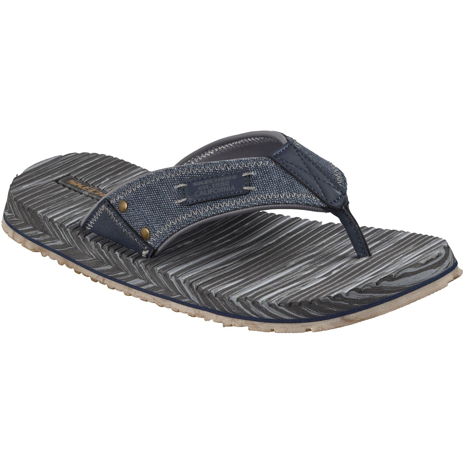 Skechers Quill Textile Men's Navy Flip Flops