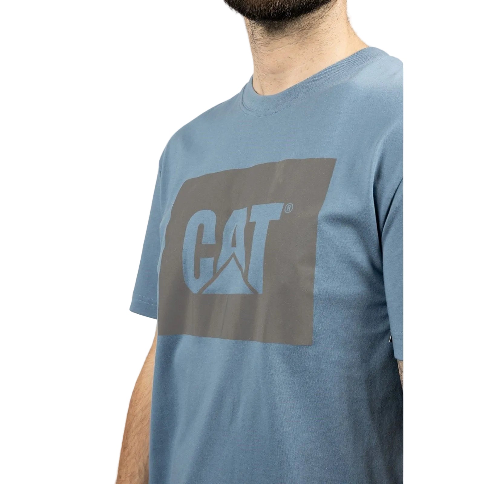 Caterpillar Graphic Cotton Men's Blue T-Shirt