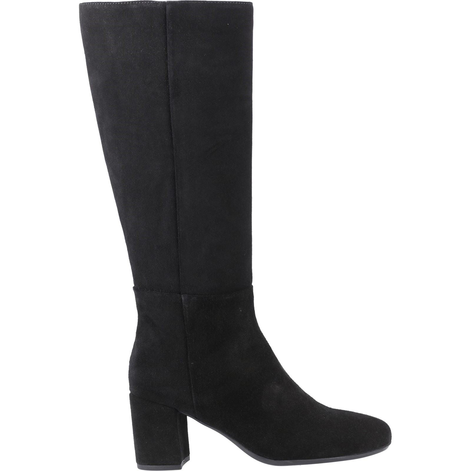 Hush Puppies Oprah Suede Women's Black Heeled Knee High Boots