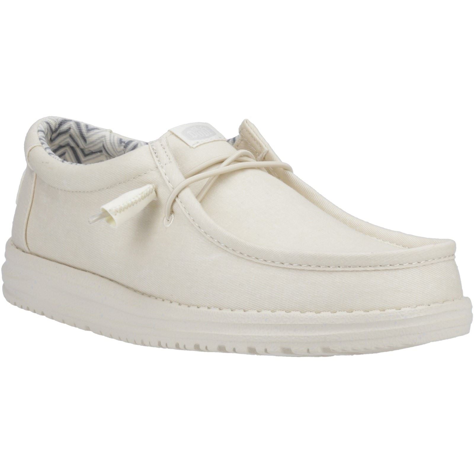 HEYDUDE Wally Canvas 100% Cotton Men's Stone White Shoes