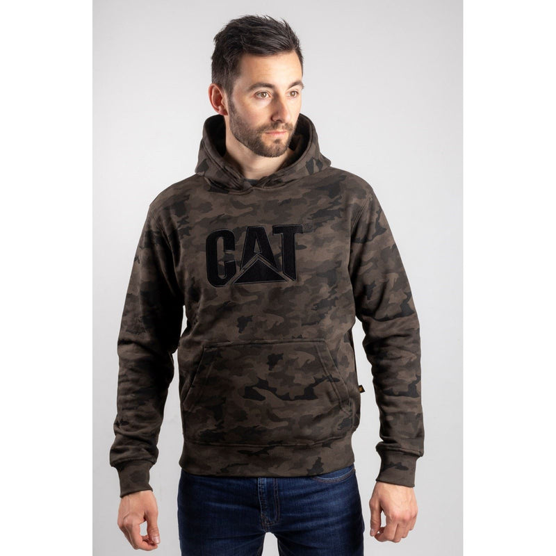 Caterpillar Trademark Cotton Men's Green Hooded Sweatshirt