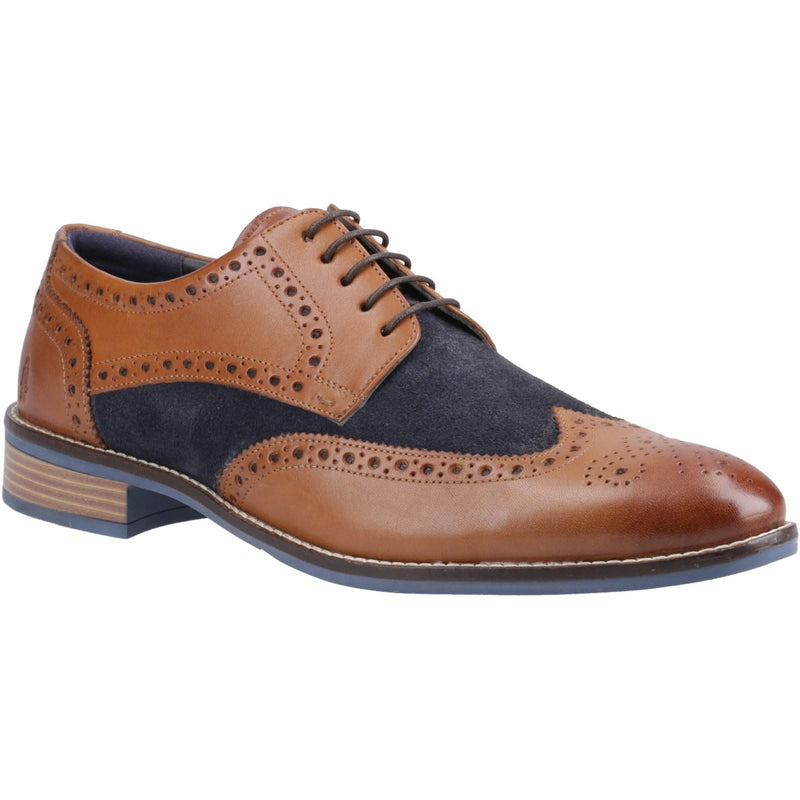 Hush Puppies Dustin Leather/Suede Men's Tan/Navy Brogues Shoes