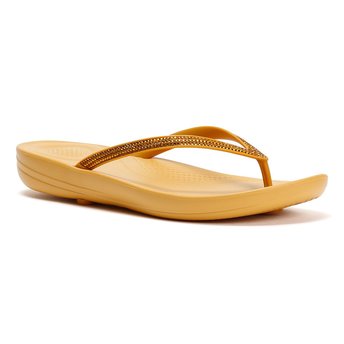 FitFlop Iqushion Sparkle Women's Turmeric Flip Flops