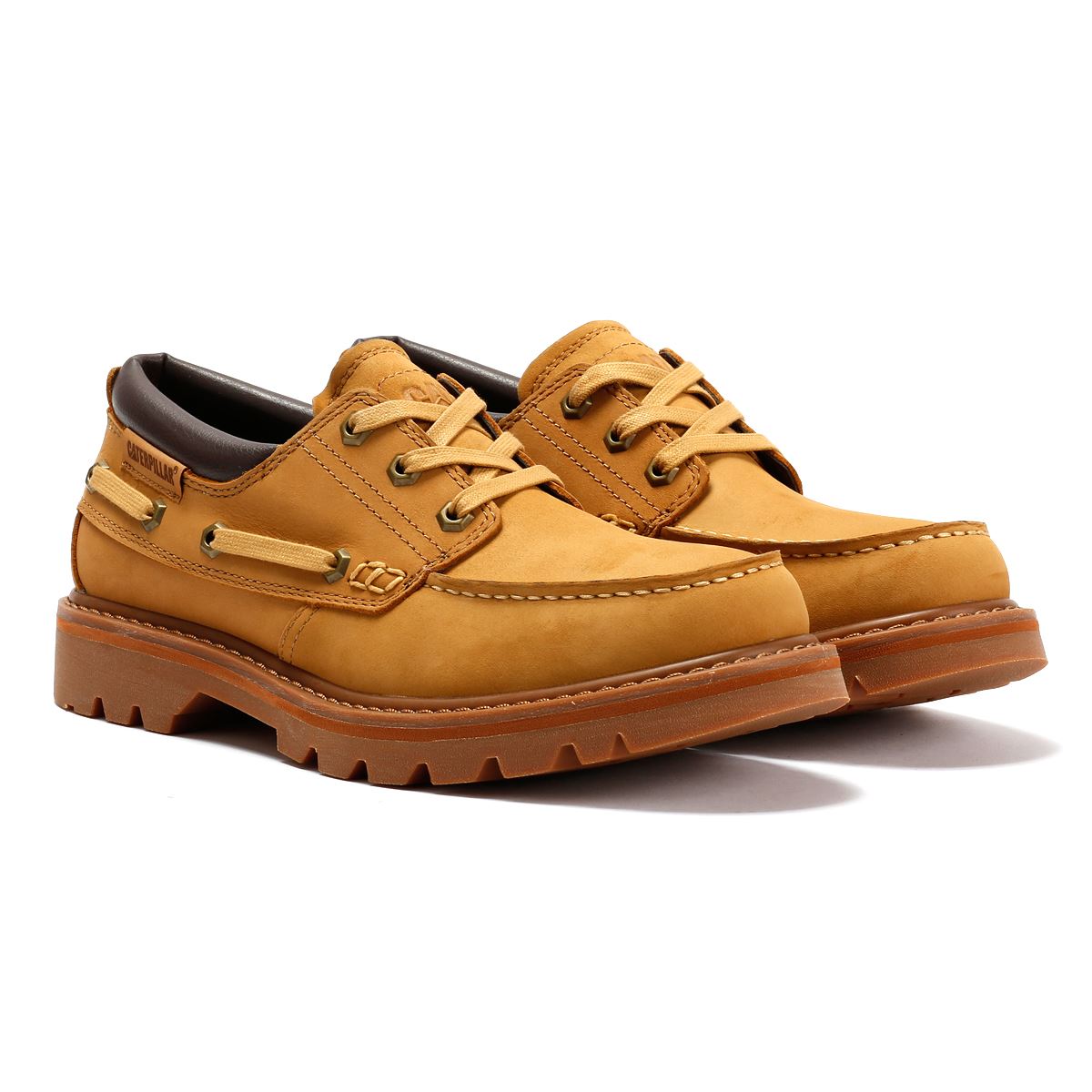 Caterpillar Colorado Boat Lo Leather Men's Honey Buckskin Lace-Up Shoes