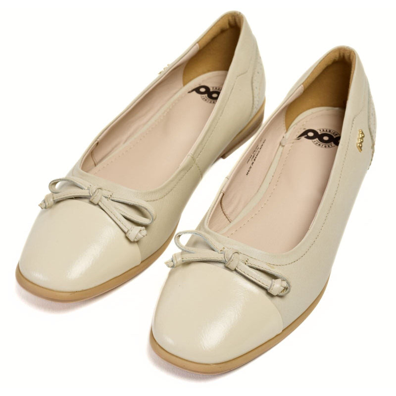 Pod Priya Leather Women's Taupe Flats