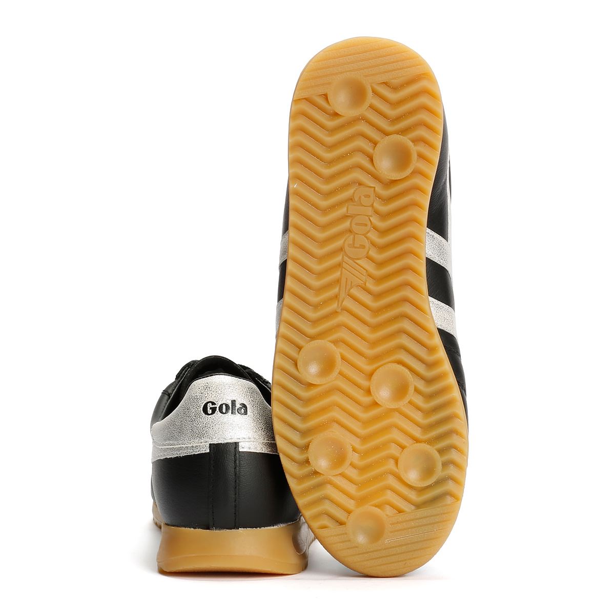 Gola Stadium Leather Women's Black/Silver Trainers