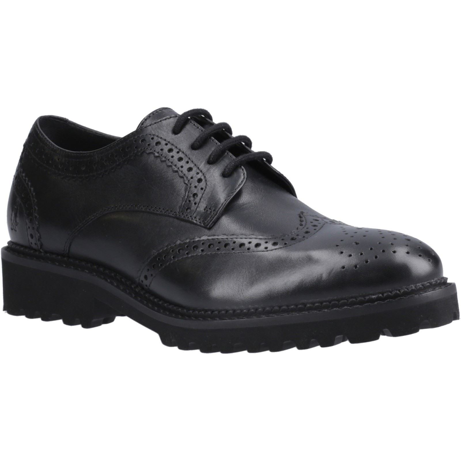 Hush Puppies Gabi Lace Up Leather Girl's Black Brogues