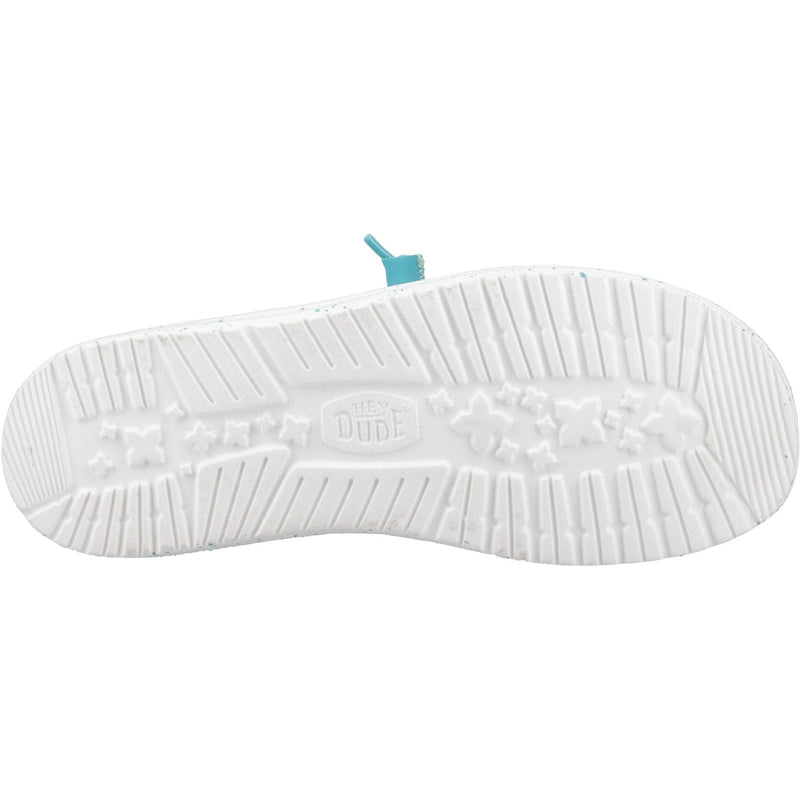 HEYDUDE Wendy Stretch Sox Synthetic Blend Women's Ceramic Blue Moccasins Shoes