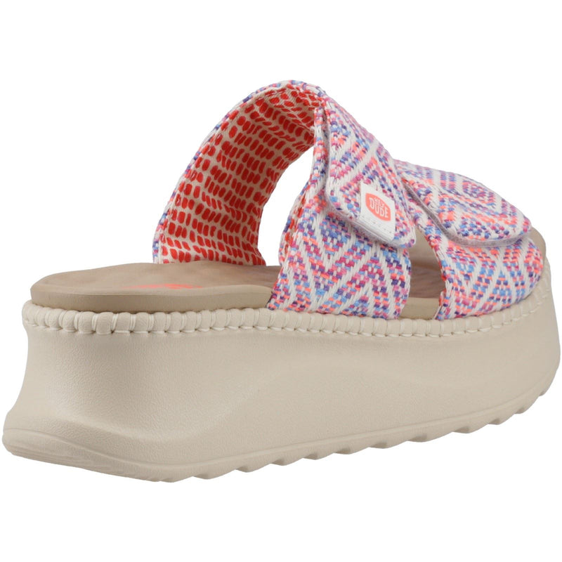 HEYDUDE Delray Slide Surf Baja Synthetic Blend Women's Blue/Pink/Multi Sandals