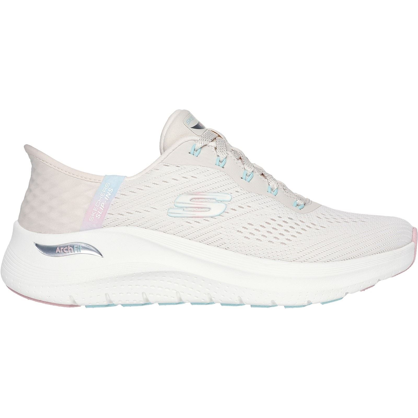 Skechers Arch Fit 2.0 - Easy Chic Textile Women's Natural/Pink Trainers