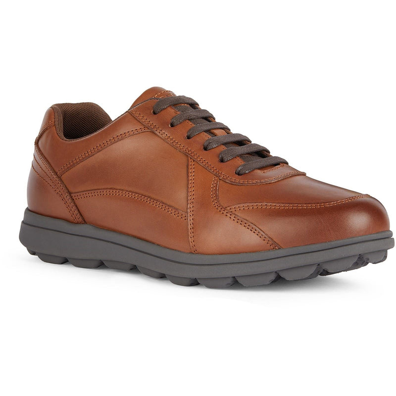 Geox U SPHERICA EC12 Leather Bovine Full Grain Men's Cognac Trainers