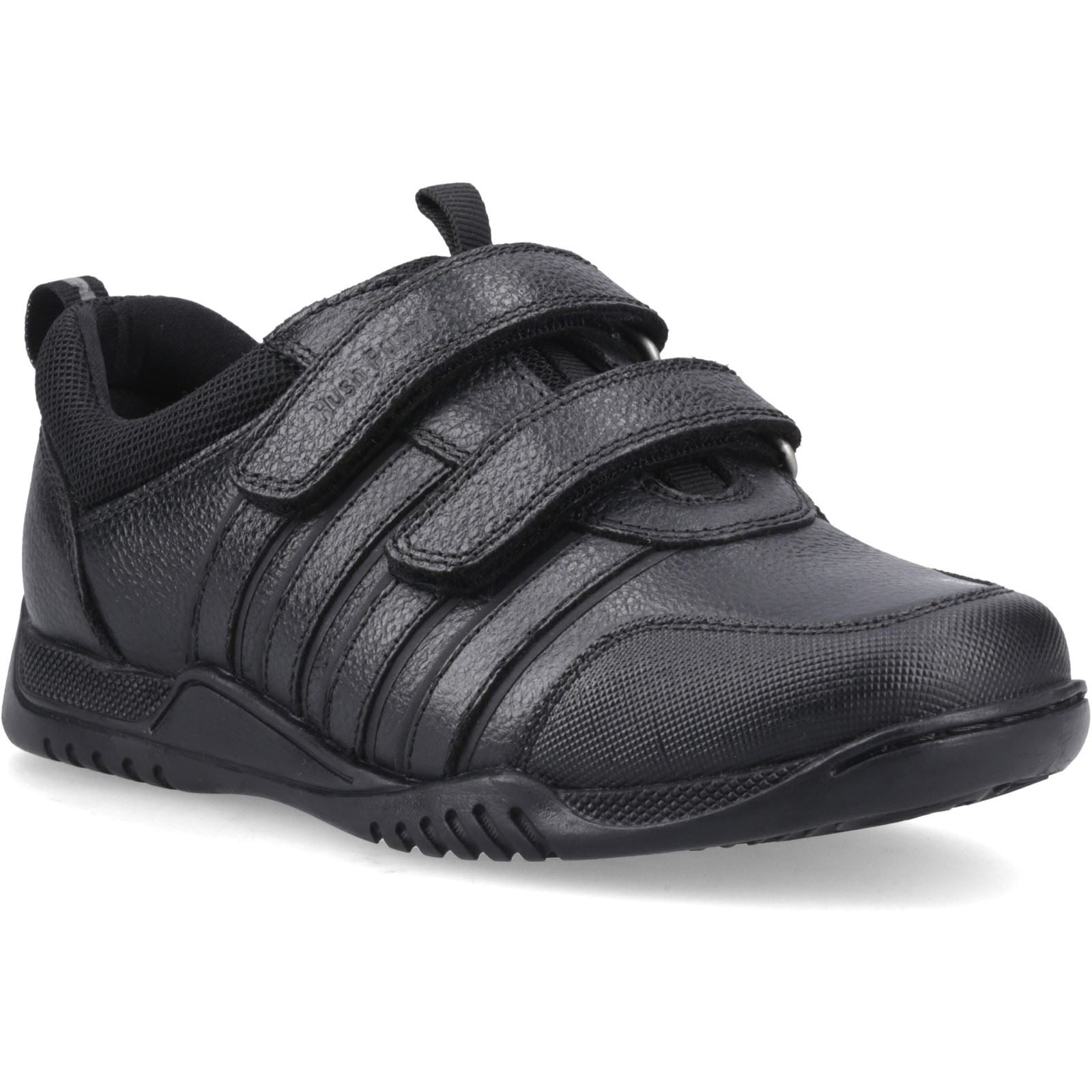 Hush Puppies Josh 2 Snr Leather Boy's Black Trainers