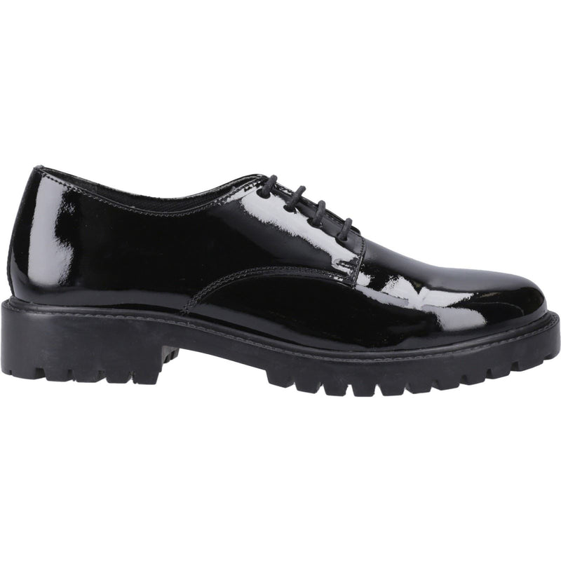 Hush Puppies Aubrey Leather Youth Girl's Black Derby Shoes