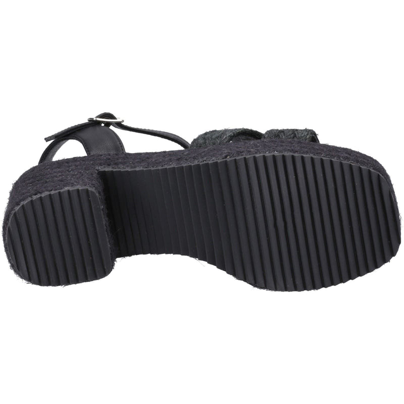 Hush Puppies Jamelia Espadrille Heel Textile Women's Black Sandals