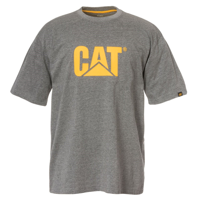 Caterpillar Trademark Logo Cotton Men's Grey T-Shirt