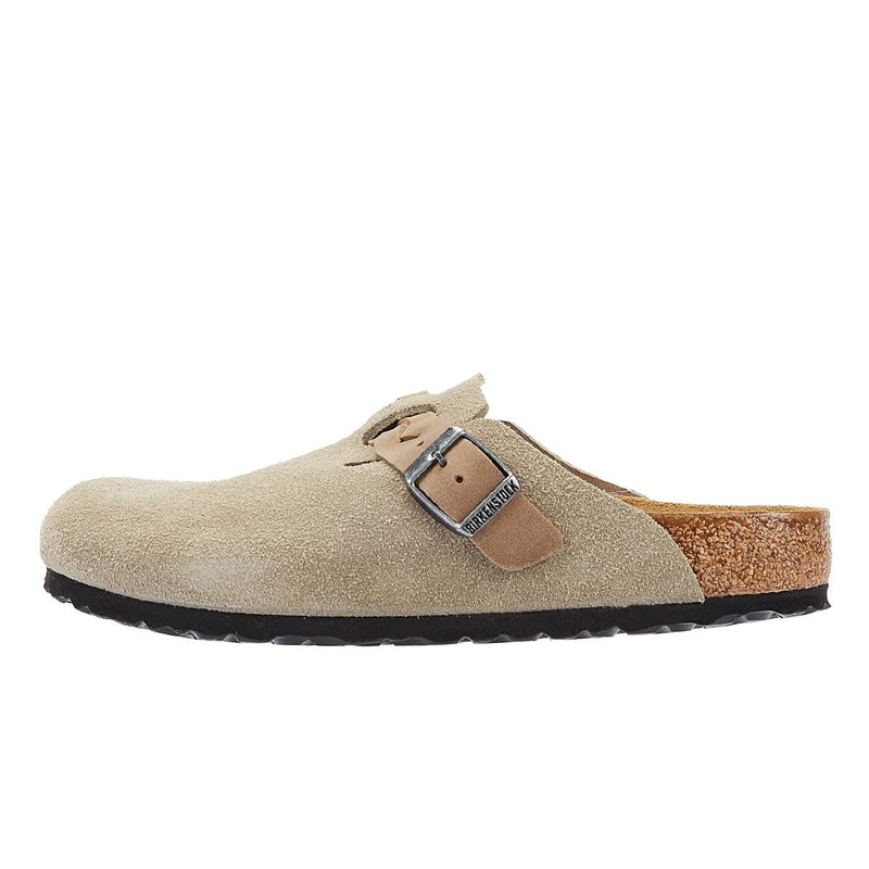 Birkenstock Boston Braided Taupe Suede Regular Clogs