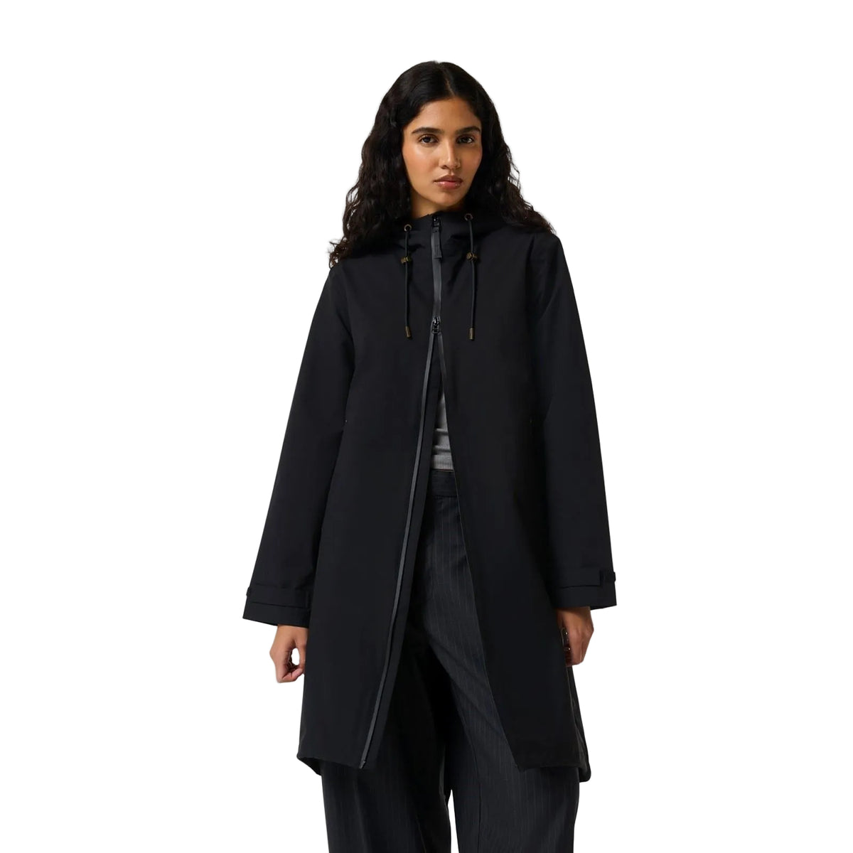 Hunter Originals Long Waterproof Jacket Women's Black Rain Jacket