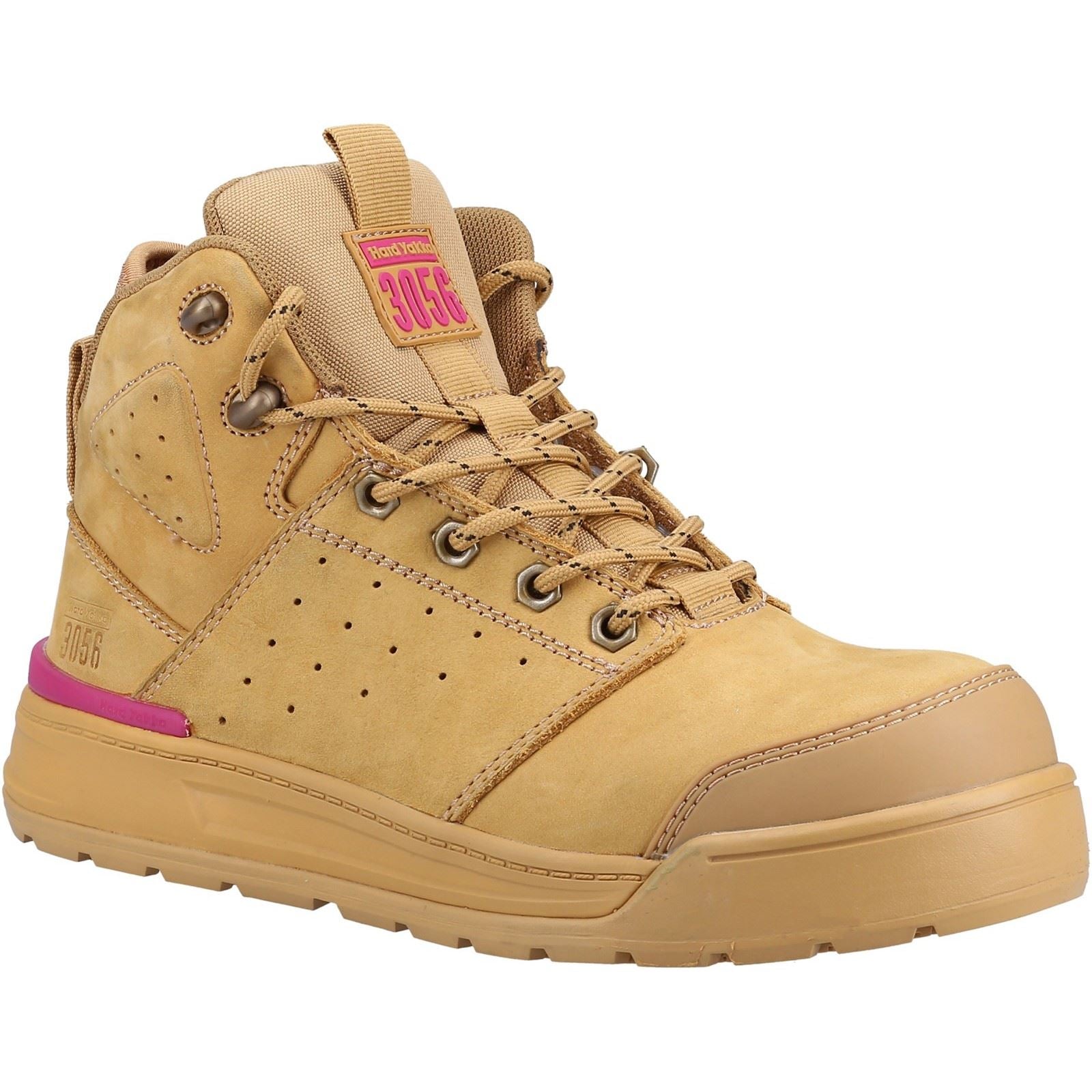 Hard Yakka 3056 Lace Leather Women's Wheat Safety Boots
