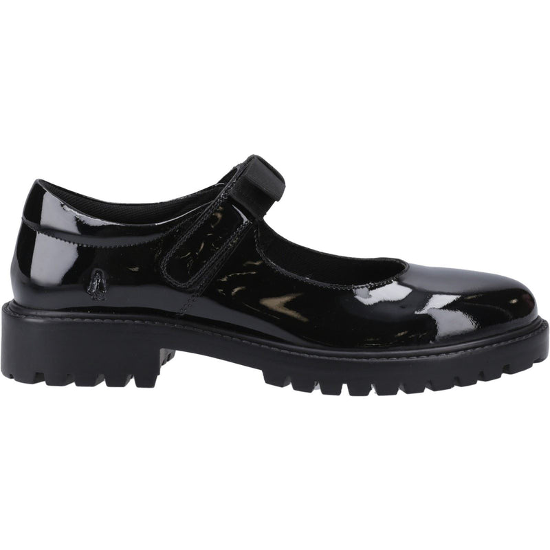 Hush Puppies Astrid Bow Patent Leather Youth Girl's Black Shoes
